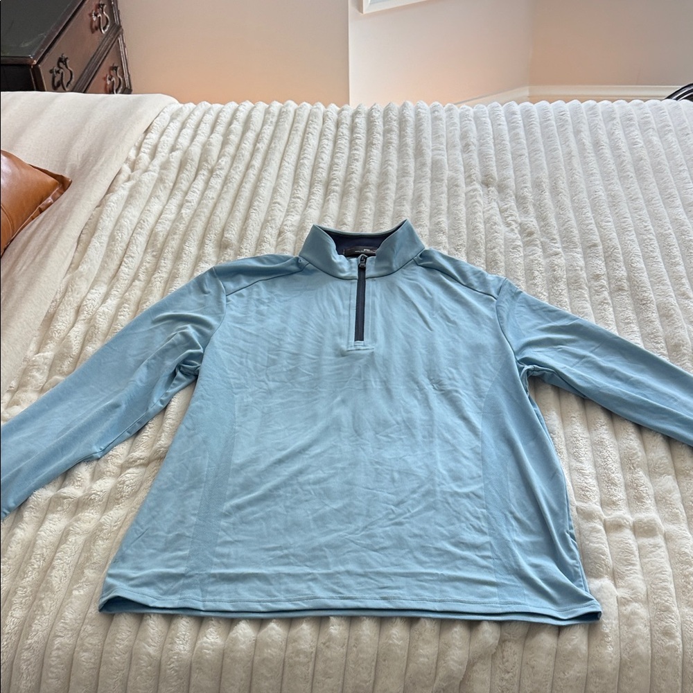 RLX Ralph Lauren Men's Light Blue Quarter-Zip Sweater. Size L. Like new